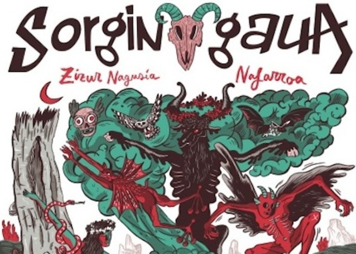 Cartel del XIII festival anticomercial Sorgin Gaua.