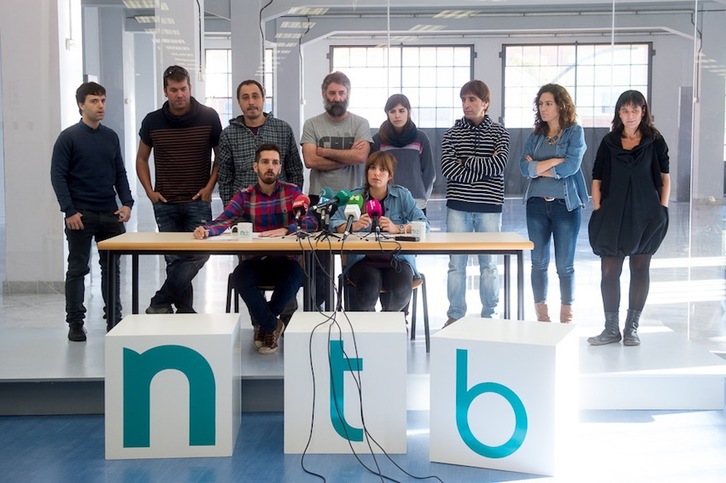 Comparecencia de los trabajadores de Nafar Telebista (Iñigo URIZ/ARGAZKI PRESS).