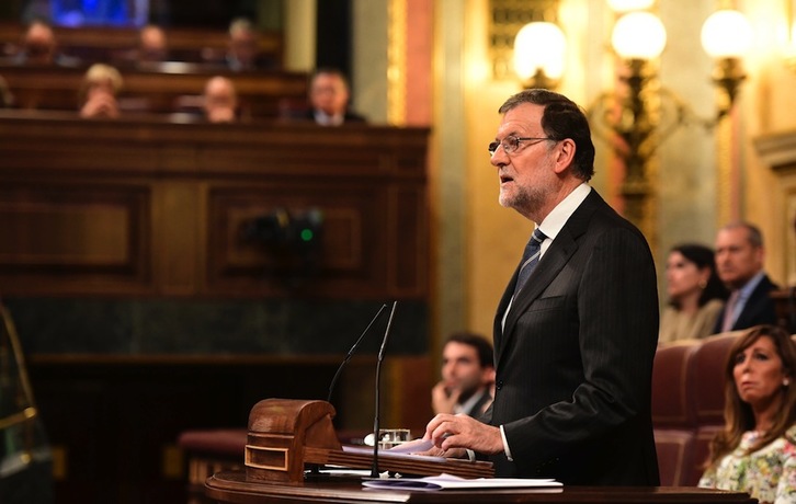Mariano Rajoy, durante su discurso de investidura. (Javier SORIANO/AFP)