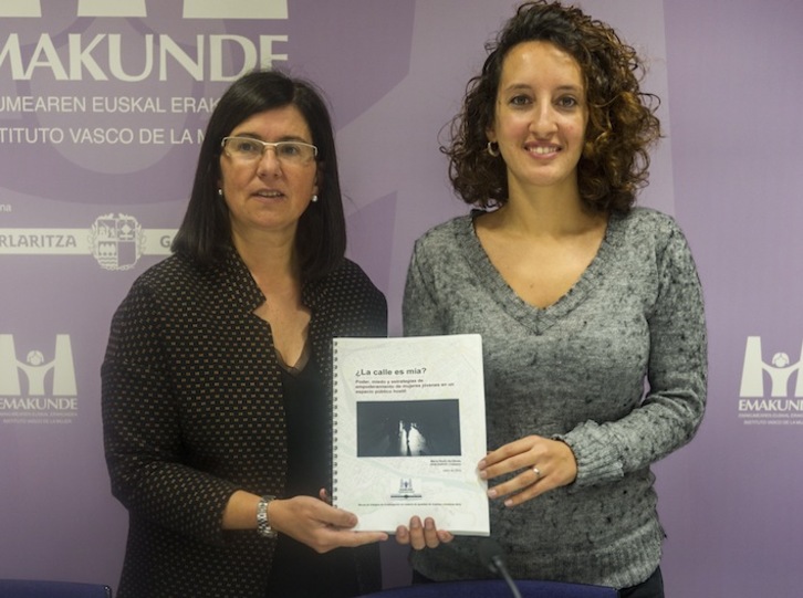 Izaskun Landaida y María Rodó de Zárate, una de las autoras del estudio. (Juanan RUIZ/ARGAZKI PRESS)
