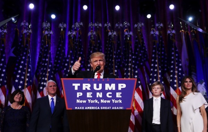 Donald Trump ha comparecido en Nueva York para dirigirse a sus seguidores. (Chip SOMODEVILLA/AFP)