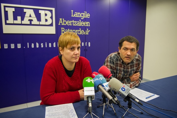 Ainhoa Etxaide y Jabi Garnika abandonarán sus cargos en LAB. (Andoni CANELLADA/ARGAZKI PRESS)