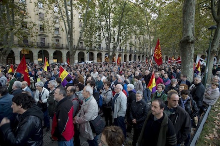 Participantes en la anterior manifesfación contra el fascismo celebrada en Iruñea. (Iñigo URIZ/ARGAZKI PRESS)