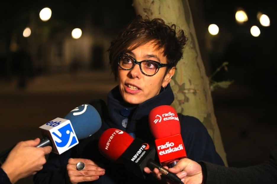 La abogada Amaia Izko, al término de la jornada del lunes en la Audiencia Nacional española. (J.DANAE / ARGAZKI PRESS)