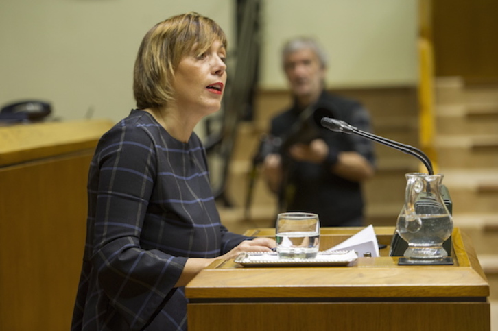 Miren Larrion, portavoz de EH Bildu. (Juanan RUIZ / ARGAZKI PRESS)