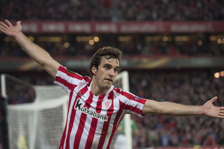 Lekue celebra su gol, el tercero del Athletic. (Monika DEL VALLE / ARGAZKI PRESS)
