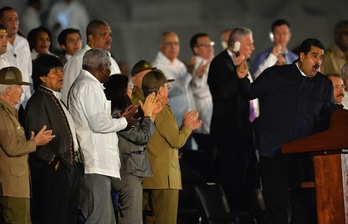 Nicolás Maduro, presidente venezolano, durante la despedida a Fidel Castro en La Habana. (Pedro PARDO / AFP)