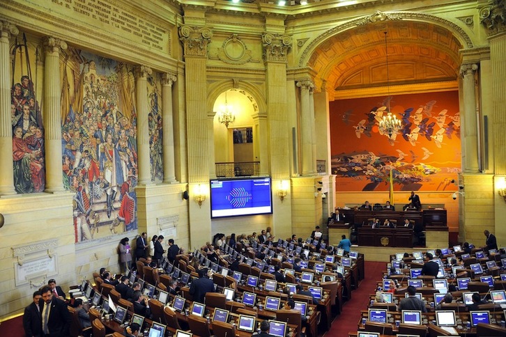 El Congreso colombiano ha ratificado el acuerdo entre el Gobierno y las FARC. (Guillermo LEGARIA / AFP)
