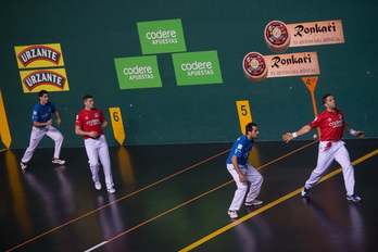 Olaizola eta Untoria, nagusi Lizarran. (Iñigo URIZ / ARGAZKI PRESS)