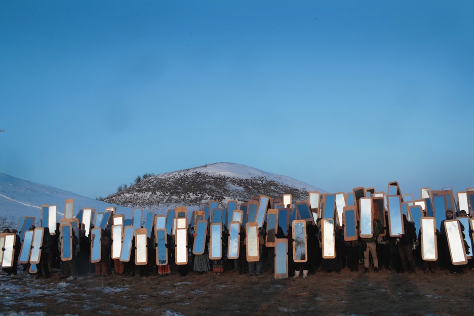 Una performance contra el oleoducto. (Scott OLSON/AFP) Una performance contra el oleoducto. (Scott OLSON/AFP)