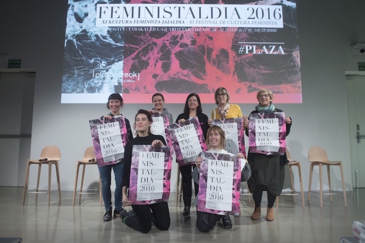 Feministaldiaren aurkezpena Tabakaleran egin dute. (Jon URBE/ARGAZKI PRESS)
