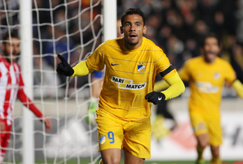 Igor de Camargo, delantero del Apoel. (Sakis SAVVIDES / AFP)
