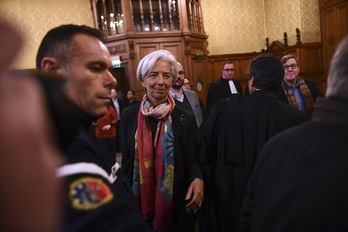 Christine Lagarde, a su llegada a la Corte de Justicia de la República francesa. (Martin BUREAU/AFP)