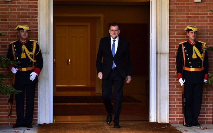 El presidente del Gobierno españo, Mariano Rajoy, en La Moncloa. (Gerard JULIEN/AFP)