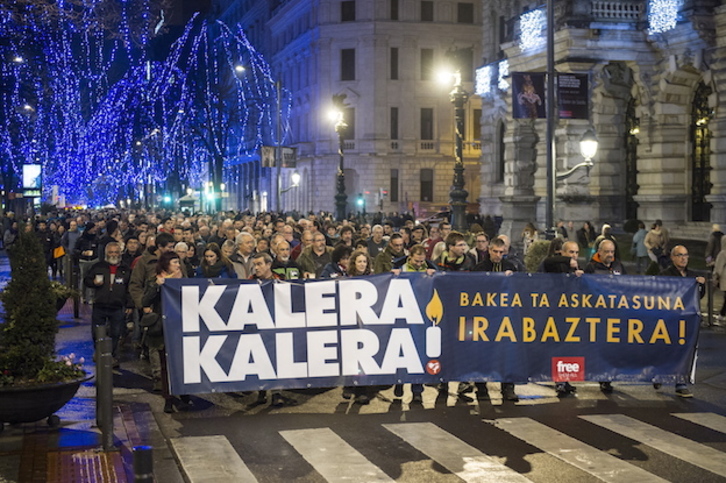 La manifestación celebrada en Bilbo. (Marisol RAMÍREZ / ARGAZKI PRESS)