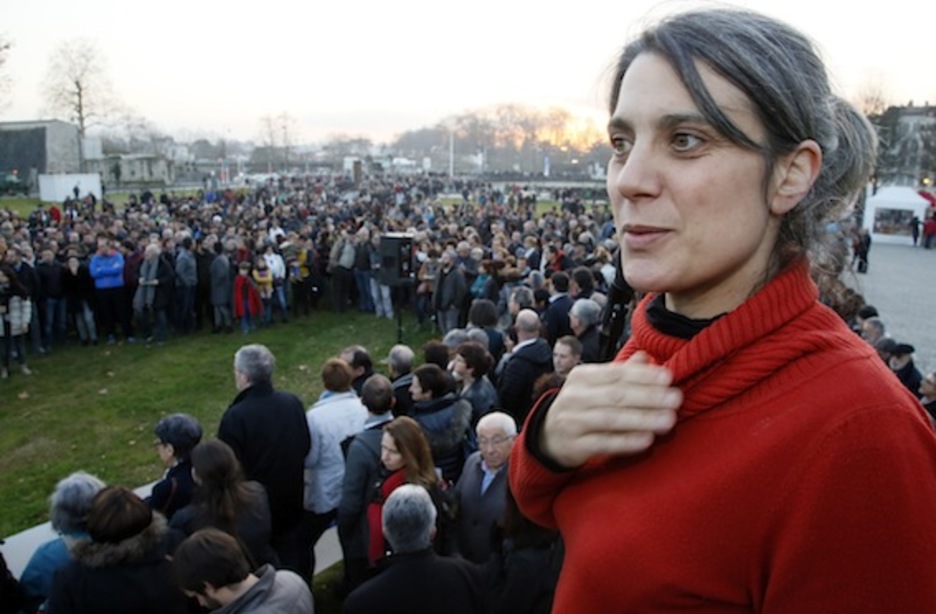 Anaiz Funosas, larunbatean Baionan egin zen manifestazioan. (Bob EDME)