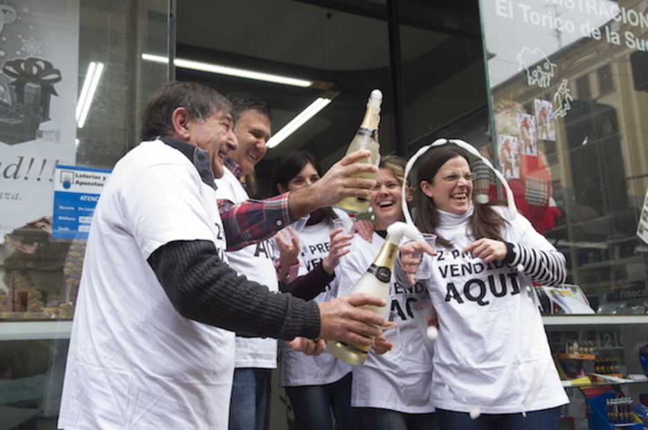 Felicidad en el Torico de la Suerte, en Iruñea. (Jagoba MANTEROLA / ARGAZKI PRESS)
