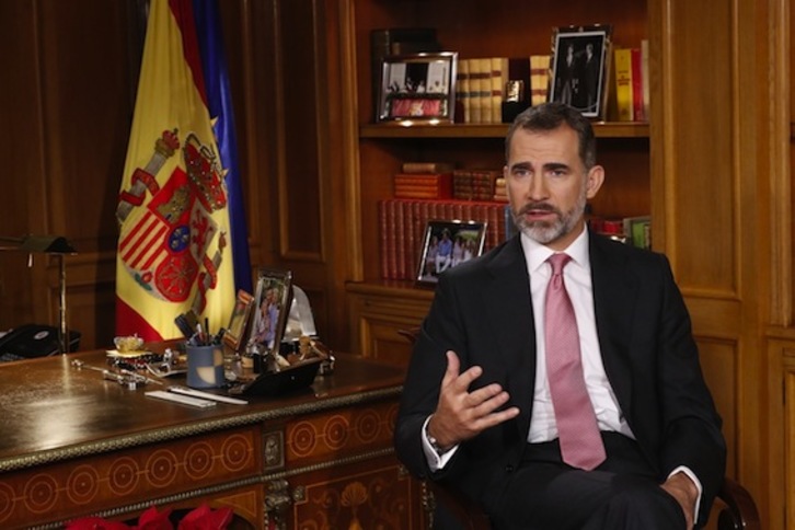 Felipe de Borbón, durante su tradicional mensaje navideño. (CASAREAL.ES)