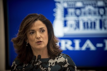La consejera Beatriz Artolazabal, cuando tomó posesión de su cargo. (Jaizki FONTANEDA/AFP)