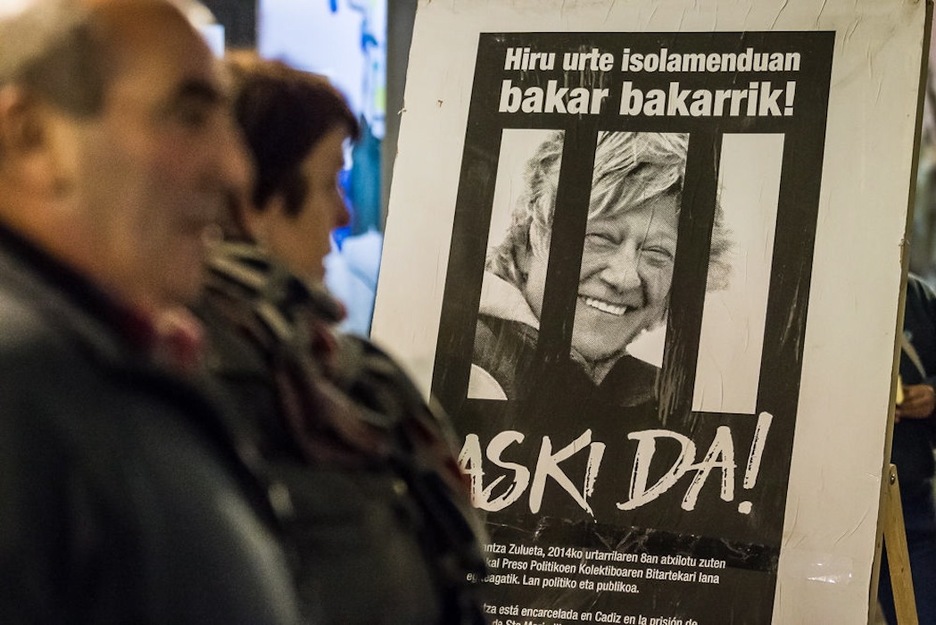 Arantza Zuluetak hiru urte daramatza isolamenduan. (Aritz LOIOLA/ARGAZKI PRESS) Arantza Zuluetak hiru urte daramatza isolamenduan. (Aritz LOIOLA/ARGAZKI PRESS)