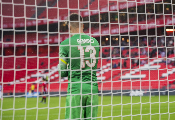 Remiro, la temporada pasada con el Bilbao Athletic. (Marisol RAMIREZ / ARGAZKI PRESS)