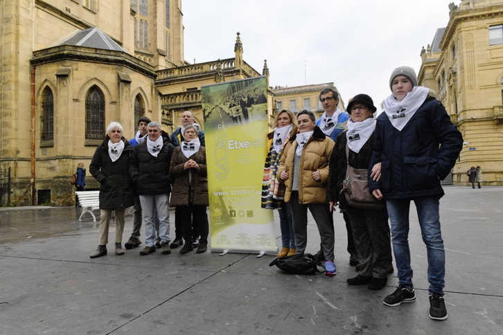 Etxerateko kideek Donostian egindako agerraldia. Gorka RUBIO | ARGAZKI PRESS