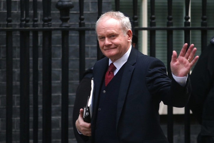 Martin McGuinness llega a Downing Street en octubre pasado. (Daniel LEAL-OLIVA/AFP)