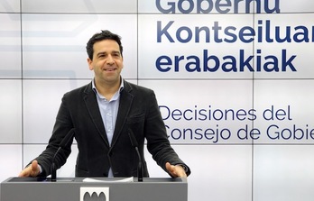 Rueda de prensa de Imanol Lasa tras el Consejo de Gobierno. (GIPUZKOAKO ALDUNDIA)
