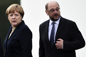Schulz compeitrá con Merkel por la Cancillería de Alemania. (Frederik FLORIN / AFP)