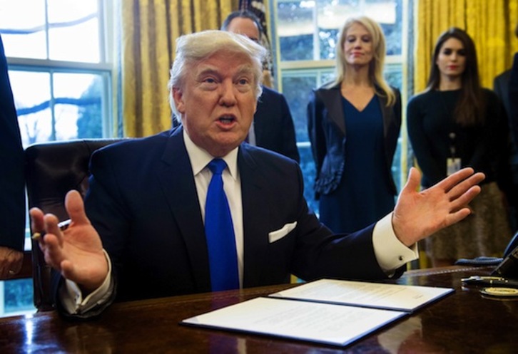 El presidente de EEUU, Donald Trump, en el Despacho Oval de la Casa Blanca. (Nicholas KAMM/AFP)
