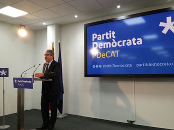 Francesc Homs, en su comparecencia ante los medios. (@Pdemocratacat / AFP)