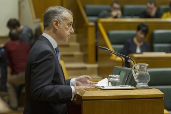Iñigo Urkullu, durante una sesión del Parlamento. (Juanan RUIZ/ARGAZKI PRESS)