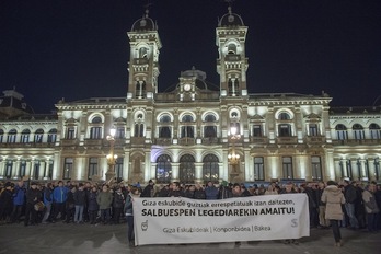 Concentración que tuvo lugar en Donostia en apoyo a Sara Majarenas. (Juan Carlos RUIZ/ARGAZKI PRESS)