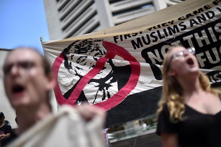 Las protestas por la política migratoria de Trump han llegado a Australia. (Saeed KHAN/AFP)