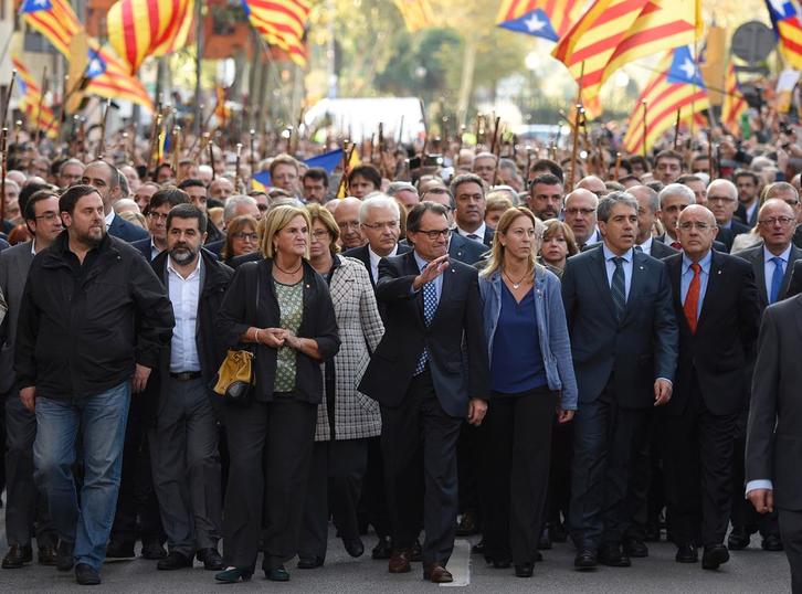 Mas, Kataluniako Auzitegi Gorenean deklaratu behar izan zuenean. (Lluis GENE / AFP)