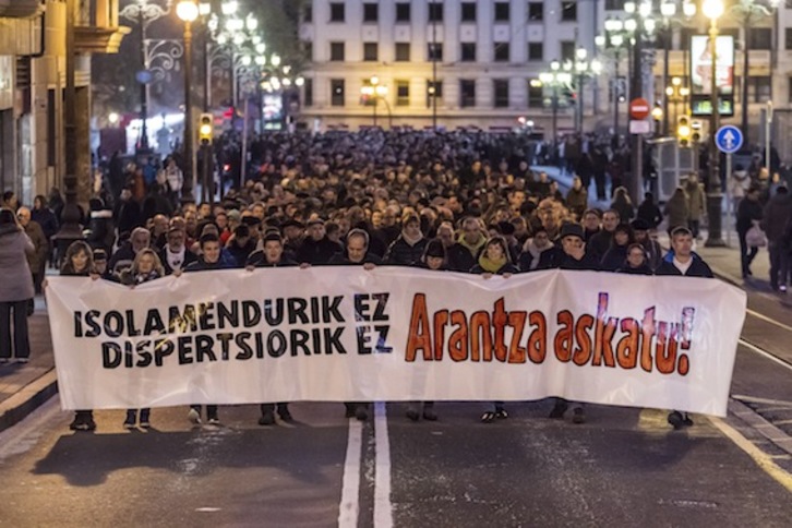 Manifestación en Bilbo por la puesta en libertad de Arantza Zulueta. (Aritz LOIOLA/ARGAZKI PRESS)