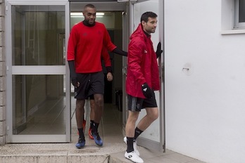 Loé ya estaba entrenando con los rojillos. (Iñigo URIZ/ARGAZKI PRESS)