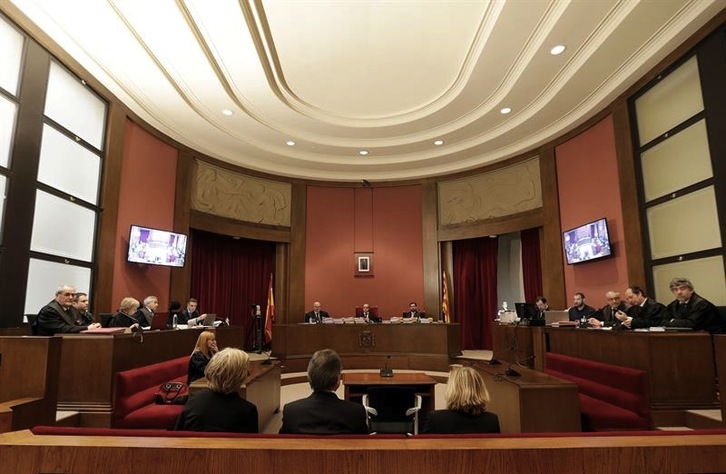 Vista general de la sala en la que esta semana se ha celebrado el juicio al 9N. (POOL EFE)