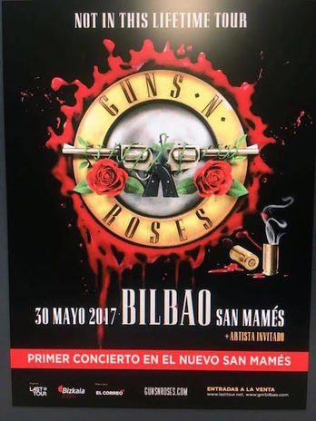 Cartel del concierto de Guns N'Roses en Bilbo.