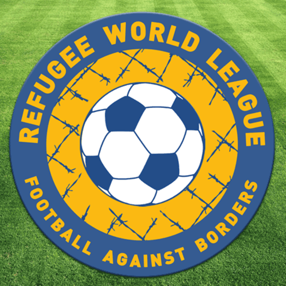 Logotipo del campeonato de futbol entre squats, en contra de las fronteras.