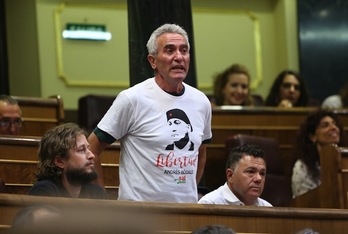 El sindicalista Diego Cañamero, actual diputado de Unidos Podemos, en el Congreso. (J. DANAE/ARGAZKI PRESS)