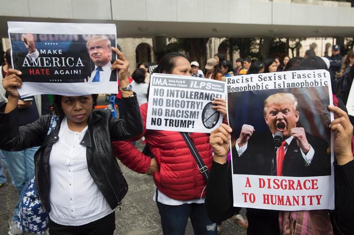 Imagen de una protesta contra la política migratoria de Trump. (Isaac LAWRENCE / AFP)