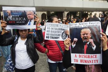 Imagen de una protesta contra la política migratoria de Trump. (Isaac LAWRENCE / AFP)