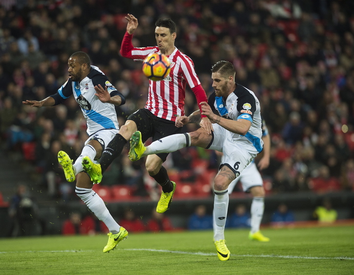 Adurizek egin du gaur ere garaipenaren gola. (Marisol RAMIREZ | ARGAZKI PRESS)