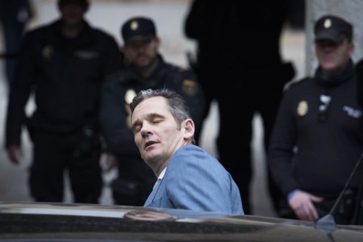 Iñaki Urdangarin, durante el juicio por el caso Nóos. (Jaime REINA / AFP)