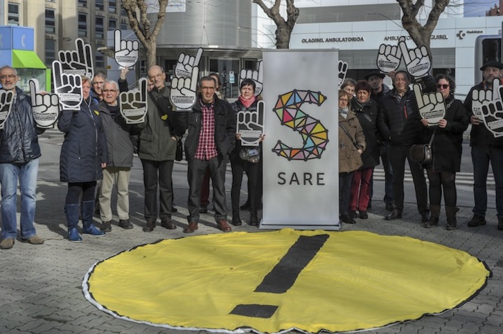 Comparecencia de Sare para anunciar la asamblea de mañana. (Juanan RUIZ/ARGAZKI PRESS)