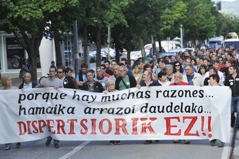 Movilización contra la dispersión en Txantrea. (Idoia ZABALETA/ARGAZKI PRESS)