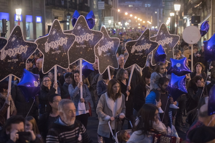 Manifestación en Donostia por Sara Majarenas y su hijza Izar. (Juan Carlos RUIZ / ARGAZKI PRESS)