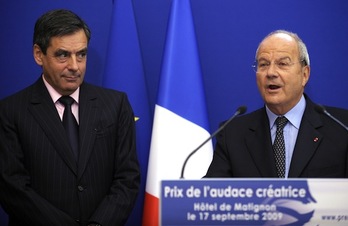 François Fillon, junto a Marc Ladreit de Lacharrière, en una imagen de archivo. (Franck FIFE/AFP)