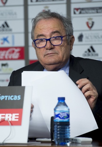 Luis Sabalza, presidente de Osasuna. (Iñigo URIZ/ARGAZKI PRESS)